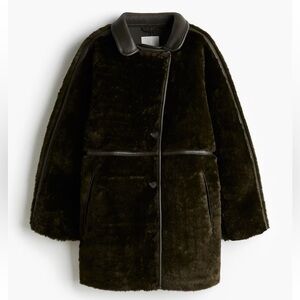 H&M Dark Green Teddy Jacket (RUNS LARGE)